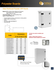 Cajas de Poliéster Reforzado con Vidrio OnElecs, Herméticas al Agua - Product Image 3