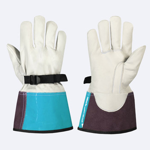 Gants de soudeur TIG de haute qualité en cuir de chèvre fendu antistatique antivibration 11oz pour une durabilité maximale Gants de sécurité OEM - Product Image 2