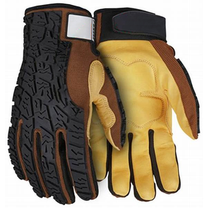 Gants de sécurité personnalisés antidérapants en cuir TPR résistants aux coupures et aux vibrations - Product Image 2