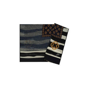 Black Polyester Rectangular Houndstooth Pattern Scarf - Product Image 1