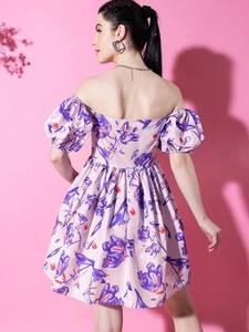 Vestido de mujer de estilo Vintage indio bloque de mano estampado Floral algodón moda Casual verano desgaste transpirable dulce Logo Natural - Product Image 2