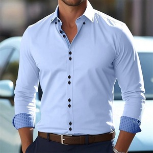 Design élégant vente en gros chemises habillées de haute qualité personnaliser chemises décontractées 100% coton biologique manches longues chemises pour hommes - Product Image 1