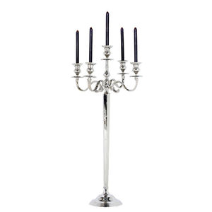 Atractivo candelabro de Metal con acabado plateado, soporte de vela de 5 brazos, portavelas de mesa, decoración de bodas y fiestas, decoración de eventos - Product Image 3