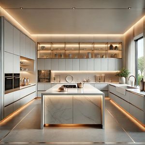 Cocina Moderna de Lujo con Isla, Almacenamiento Integrado, Iluminación LED y Acabado Premium |   Diseño de Cocina Modular Contemporáneo - Product Image 6