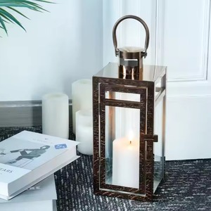Metal Golden Color <b>Lantern</b> Decorative <b>Candle</b> <b>Lantern</b> for Home Decor Table Centerpiece Lighting - Product Image 2