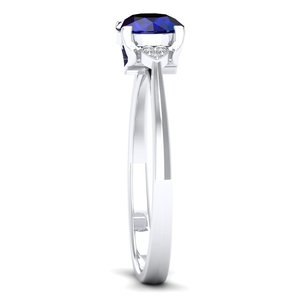 Anillos de Compromiso REYES con Moissanita Certificada GRA, Joyería Fina en Plata de Ley 925 con Gema de Zafiro Azul Natural - Product Image 3