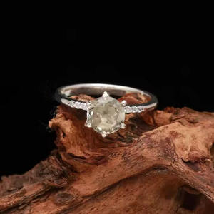 Anillo de Plata de Ley 925 para mujer al por mayor, diseño minimalista de 8mm, anillo de fiesta de compromiso de boda, ajuste de punta de amatista verde - Product Image 5