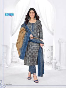 Belle tenue occasionnelle Dernier pantalon Kurti en pur coton et Dupatta avec travail imprimé Exportateur et fournisseur mondiaux d'Inde - Product Image 6