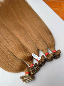 Ruban capillaire de couleur claire, fabriqué à partir de vrais cheveux humains, doux, lisse, mélange naturel, facile à installer, réutilisable, longue durée - Product Image 2