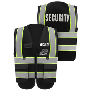 Men's Customizable High Visibility <b>Reflective</b> Waterproof Safety Vest security Waistcoat 100% Polyester <b>Material</b> for Road Safety - Product Image 3