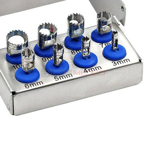 Kit de Trepanadores Dentales de 8 Piezas, Manual, con Porta-Fresas, Acero Inoxidable Alemán, para Cirugía Ósea, Implantes e Instrumentos Quirúrgicos Orales - Product Image 2