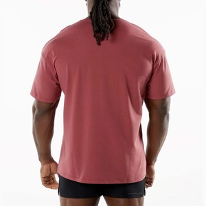 Camiseta de algodón orgánico Unisex de alta calidad Diseño personalizado Cuello redondo Camiseta cuadrada de gran tamaño con patrón impreso Camiseta en blanco tejida - Product Image 5