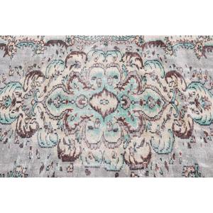 พรมตุรกีโบราณ ขนาด 4.6x9.2 ฟุต (140x280 ซม.) พรมขนสัตว์สีน้ำเงิน - Product Image 5