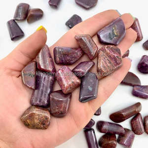 หินมีค่ากึ่งทับทิมขัดมันสำหรับการทำสมาธิแบบเรกิและอัญมณีหินลูกฟูก - Product Image 4