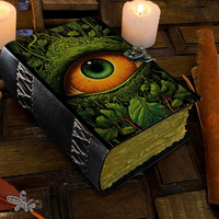 Journal en cuir Mystical Eye, 400 pages imprimées, couverture rigide, livre des ombres, grimoire de sorcellerie, livre de sorts, Halloween, journal occulte, cadeau
