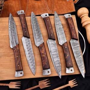 Ensemble de couteaux de chef en acier Damas de style japonais, fabrication artisanale de haute qualité, OEM personnalisé, nouveau modèle 2025, fabrication artisanale, support OEM et DIY - Product Image 3