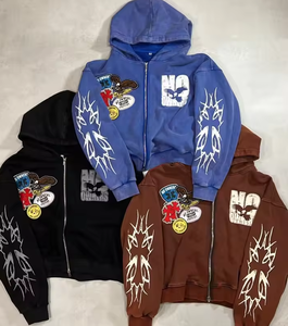 เสื้อฮู้ดสวมหัวโอเวอร์ไซส์อนิเมะใส่ได้ทั้งชายและหญิงโฟมโลโก้แบบกำหนดเองสำหรับ100% ขนแกะรุ่นใหญ่ระบายอากาศได้ดีสำหรับฤดูหนาว - Product Image 3