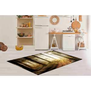 Alfombra estampada con diseño de camino forestal al atardecer, alfombra de terciopelo - Product Image 2