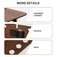 Table de camping pliante HOMFUL à 2 niveaux de hauteur réglable, en aluminium imitation bois, pour le glamping