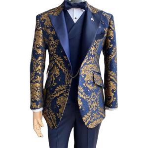 Venta al por mayor Gran oferta hombre Blazers chaqueta pantalones chaleco pantalones vestido chaleco Formal negocios boda 3 piezas hombres traje conjunto esmoquin - Product Image 2