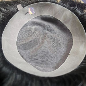 Men's Straight 38MM Mono Regular Model <b>Toupee</b> 100% Indian Remy Human Hair Wig Silk Base Closure Solution for Baldness - Product Image 1