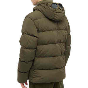 Custom Men Olive Green Hooded Puffer Jacket Heavyweight Winter Warm Windproof <b>Bubble</b> <b>Coat</b> Tactical Thick Outerwear Parka - Product Image 2