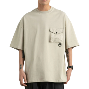 Camiseta de Hombre con Hombros Caídos, Corte Regular, 100% Algodón, Logotipo Frontal, Transpirable, Muestra Gratis, Envío Gratis, en Caja de Lujo - Product Image 3