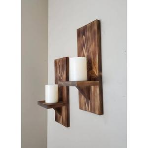 Portavelas de madera de acacia hecho a mano para mesa de salón, candelero, centros de mesa de boda y decoraciones de mesa, decoración del hogar - Product Image 2