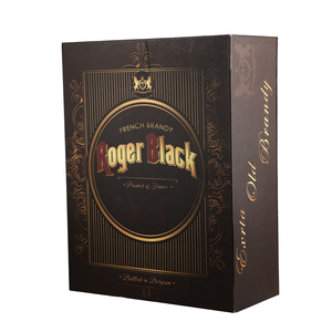 Caja de botella rígida Kraft marrón, embalaje reciclable para botellas de vino/jugo, esponja de grabado de laminación mate elegante ecológica - Product Image 5