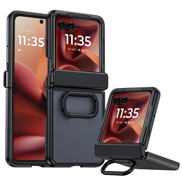 Protective Case for Motorola Razr 60 Ultra Integrated Matte Skin Feel Phone Case with Ring Holder