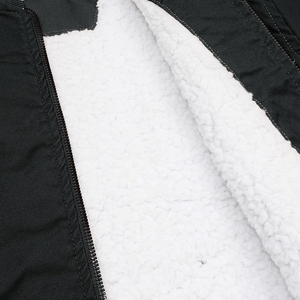 แจ็กเก็ตขนสัตว์สีดำผ้าฝ้ายทอลายทแยงสำหรับผู้ชาย, แจ็กเก็ตขนสัตว์แบรนด์เนมสำหรับฤดูหนาวและฤดูใบไม้ร่วง - Product Image 3