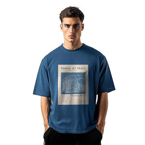 Conception personnalisée imprimé 100% coton biologique T-shirts pour hommes décontracté surdimensionné à la mode demi-manches T-shirts classiques confortables - Product Image 1