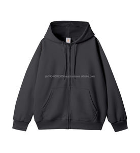 High-quality 350 GSM Cotton Zipper Hooded Custom Puff Printed <b>Hoodie</b> Oversize Blank Unisex <b>Hoodie</b> - Product Image 3