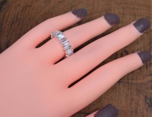Bague en topaze blanche 925 argent sterling massif couleur blanche autre forme naturelle estampillée à la main 925 bague en argent - Product Image 3