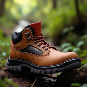 Chaussures de sécurité Remisber S3 EN20345 Bottes en cuir Taille 43 Marron/Rouge - Product Image 3