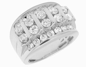 Customized Rhodium Plated <b>Sterling</b> <b>Silver</b> Round Cut Moissanite VVS1-VVS2 Clarity Prong <b>Set</b> Engagement Wedding Party Men's <b>Ring</b> - Product Image 3