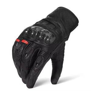 Guantes de moto de cuero genuino para hombre y mujer, diseño de logotipo personalizado, guantes de moto de carreras con la mejor gama - Product Image 6