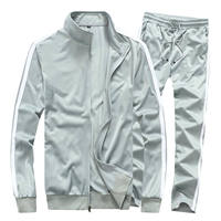 Ensemble de survêtement 2 pièces personnalisé pour homme, veste zippée et pantalon en coton, polyester et polaire, pour la gym et le sport