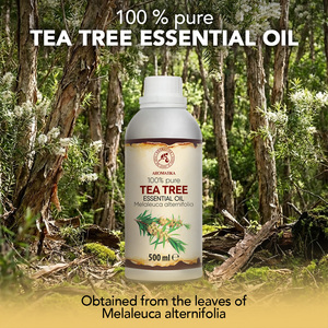 Aromatika Huile Essentielle de Théier 100% Pure et Fraîche 500ml Distillée à la Vapeur Huile Naturelle d'Aromathérapie de Feuilles de Melaleuca Alternifolia - Product Image 1
