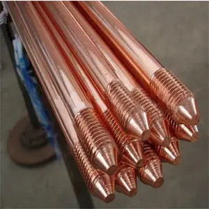 12.5mm14.2mm Portable Ground Earth Rod Copper Bonded Earth Rod Copper Clad Steel Ground Rod