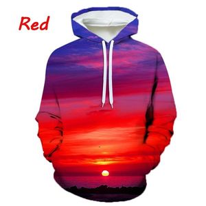 Nueva moda creativa puesta de sol 3D impreso Sudadera con capucha personalidad Color Cool hombres y mujeres calle Casual Hip-hop sudadera - Product Image 2