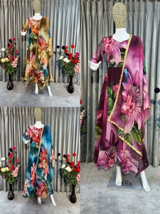 Sarla en soie indienne pour femmes, 2020, nouvelle tenue de fête, bon marché, bas prix, vente en gros - Product Image 3