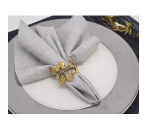 Anneau de serviette en métal, accessoire de table à manger décoratif, fait à la main, réutilisable, porte-serviettes pour les fêtes et les événements - Product Image 1