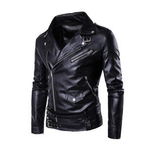 Slim Fit Hombres Chaqueta de cuero de moda de tamaño personalizado Hombres Chaqueta de cuero de moda Nuevo diseño Hombres Chaquetas de cuero - Product Image 2