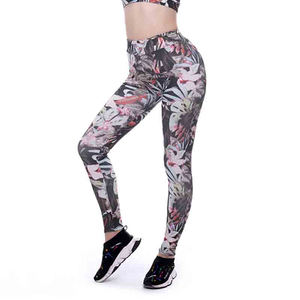 Leggings de gymnastique taille haute personnalisés pour femmes pantalons de yoga de fitness respirants avec poche style de fitness imprimé - Product Image 1
