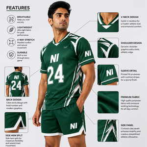 Uniforme de Fútbol Americano Personalizado al por Mayor, Conjunto de Uniforme Deportivo Transpirable de Secado Rápido para Hombres y Jóvenes - Product Image 4