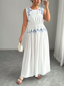 Little Boutique Style Maxi bordado impreso vestidos fiesta ropa conjunto para niñas ODM suministro tejido lavable - Product Image 4