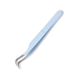 Ensemble de pinces à extensions de cils professionnelles en acier inoxydable anti-magnétique Kaamir Instruments, poignée confortable, pointes lisses, courbées - Product Image 5