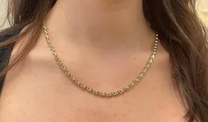 Cadena unisex italiana de oro amarillo de 14K y 18K Estilo prefecto de todas las personas que buscan joyería de moda - Product Image 4