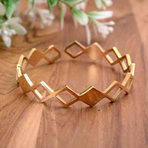 กำไลข้อมือทองเหลืองทรงเรขาคณิตสไตล์โบฮีเมียนทองเหลืองทองสไตล์โบฮีเมียนที่ทันสมัยดีไซน์แบบเปิดสำหรับงานเลี้ยงเครื่องประดับแฟชั่นไอเดียของขวัญ - Product Image 2
